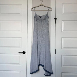 Saks Fifth Avenue Striped Tassel Maxi Dress Size S